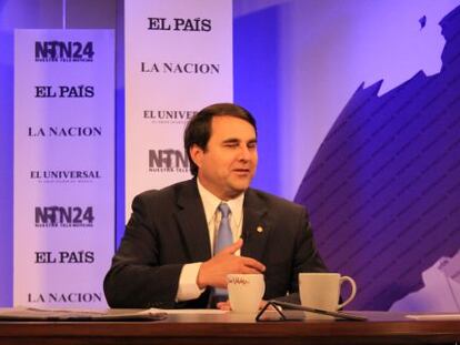 El presidente de Paraguay, Federico Franco, durante la entrevista con NTN24.