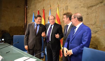 Javier Fernández, Juan Vicente Herrera, Alberto Núñez Feijóo y Javier Lambán.