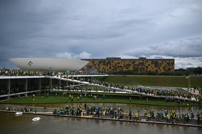 Vista general del Congreso Nacional, el Supremo Tribunal Federal y el palacio del Planalto, sede de la Presidencia de la República.