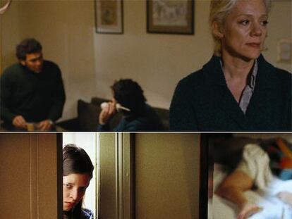 De arriba abajo, imágenes de las tres películas dirigidas hasta el momento por Lucrecia Martel: <b><i>La mujer rubia </b></i><b>(2008),</b> <b><i>La niña santa</b></i> (2004) y <b><i>La ciénaga</b></i> (2001).