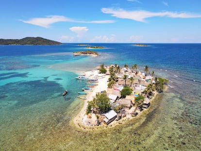 Vita aérea de algunas de las islas de Cayos Cochinos.