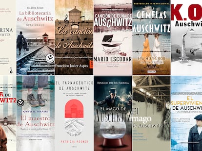 Combo de libros con temática Auschwitz.