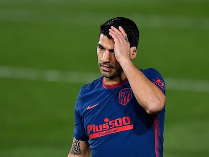 Luis Suárez, durante el Villarreal-Atlético (0-2) disputado en el estadio de La Cerámica el pasado 28 de febrero. / Pablo Morano (REUTERS)