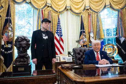Elon Musk y Donald Trump en el Despacho Oval de la Casa Blanca.
