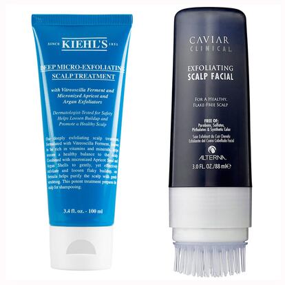 Exfoliantes capilares de Kiehl’s y Caviar Clinic.