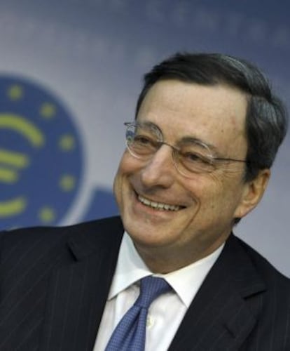 El presidente del Banco Central Europeo (BCE), Mario Draghi, comparece en una rueda de prensa tras la reunión del consejo de gobierno del BCE