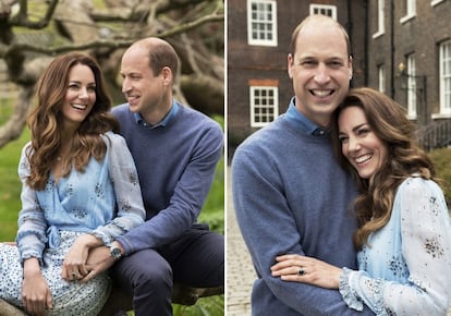 Las dos fotos de Guillermo y Kate, duques de Cambridge, distribuidas con motivo del 10º aniversario de su boda.