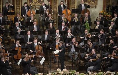 Ensayo general del Concierto de Año Nuevo en la Sala Dorada de la Musikverein, de Viena.