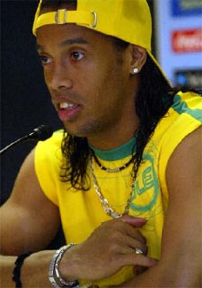 Ronaldinho, en su conferencia de prensa.