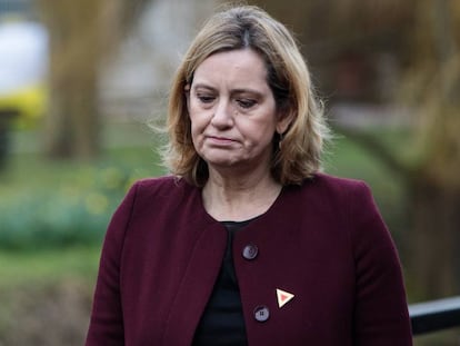 Amber Rudd en una visita a Salisbury (Inglaterra), el pasado 9 de marzo. 