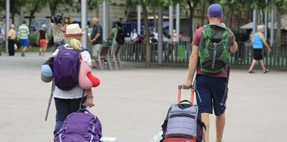 Turistas en Barcelona.