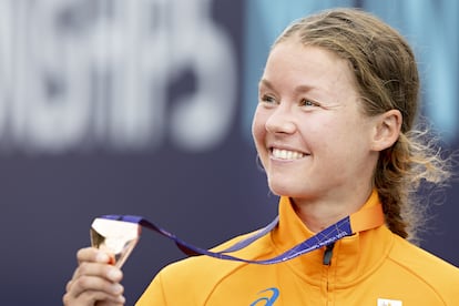 Nienke Brinkman, durante el campeonato de Europa, en Múnich, en 2022.