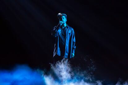 Blas Cantó durante un ensayo de la gala del sábado para elegir la canción española de RTVE para Eurovisión.