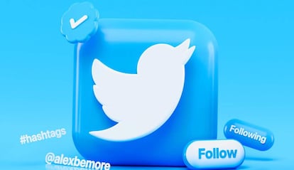 Logo de Twitter con fondo azul