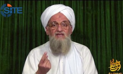 Ayman al-Zawahiri, l&iacute;der de Al Qaeda. Imagen facilitada por SITE. 