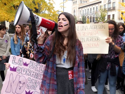 Manifestación del Día Internacional contra la Violencia de Género, en Granada, en 2021.