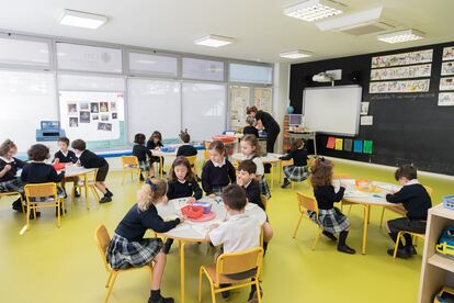 Clase de educación emocional en el Colegio CEU San Pablo-Montepríncipe, en Madrid.