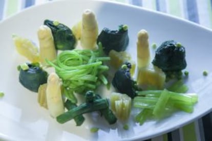 Menestra de verduras del restaurante Floren Domenzáin, en Madrid.