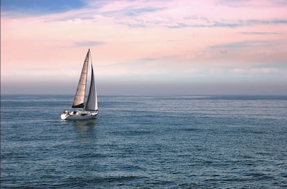 A sailboat at sea in South Africa.