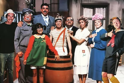 O elenco de Chaves.