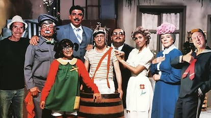 O elenco de Chaves.