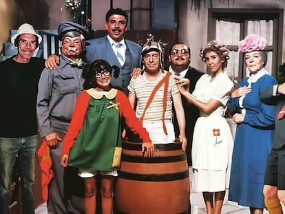 O elenco de Chaves.