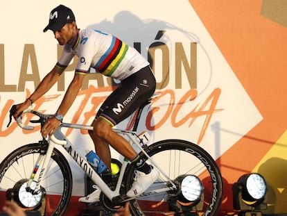 Valverde, en la presentación de la Vuelta.