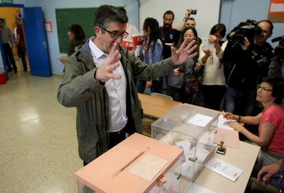 Patxi López al col·legi Iru Arteta de Bilbao.