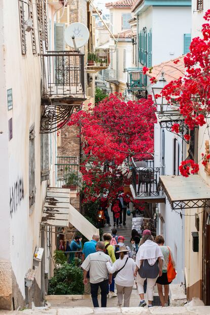 Una de las calles del centro de la ciudad griega de Nauplia.