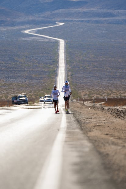 Imagen de Peñalba durante la carrera en Panamint Springs cedida por Joaquín Candel, su entrenador.