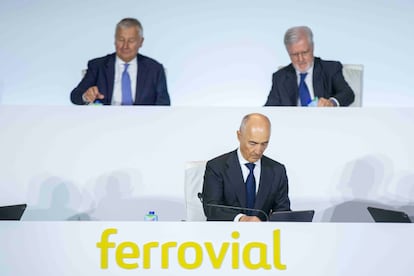 El presidente de Ferrovial, Rafael del Pino, durante la Junta General Ordinaria de Accionistas de Ferrovial. 