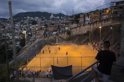 Un partido de fútbol en Brasil.