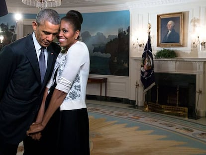 Barack e Michelle Obama na Casa Branca.