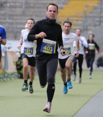 Andreas Lubitz, en una marató organitzada per Lufthansa el 2013.