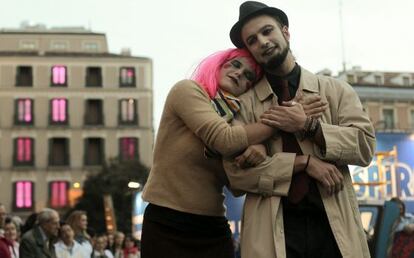 Acto de apoyo a los 'sin techo' en Callao.