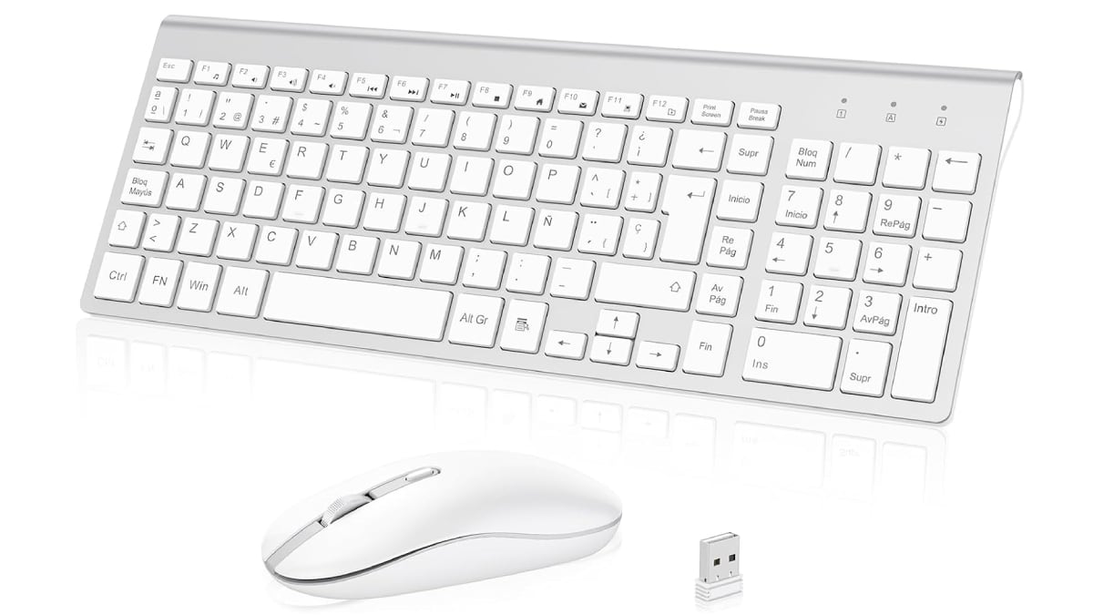 Combo de teclado y ratón inalámbricos ultradelgados.