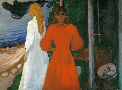 &#39;Rojo y blanco&#39; (1894), óleo de Edvard Munch.
