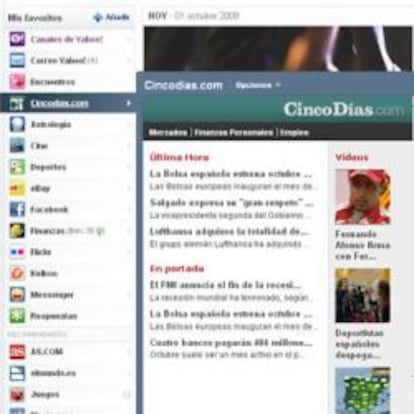 Ya puedes tener CincoDías.com en tu página de inicio de Yahoo!