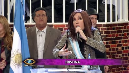 Fátima Florez en su personaje de Cristina, durante una emisión del programa 'Gran cuñado'.