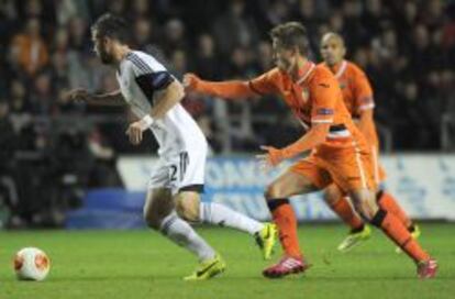 El Valencia CF, en un reciente partido de la Europa League.