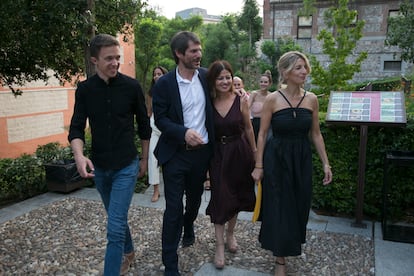 Íñigo Errejón y Yolanda Díaz, a su llegada a la fiesta de 'El HuffPost'.