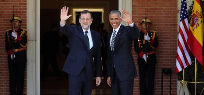 Mariano Rajoy y Barack Obama en el Palacio de la Moncloa.