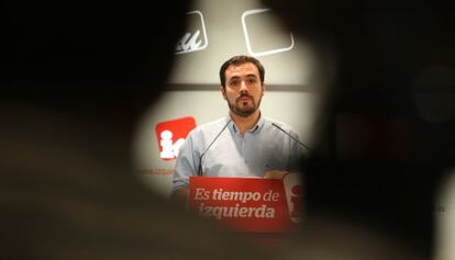 El candidato de IU a la Presidencia del Gobierno, Alberto Garz&oacute;n.