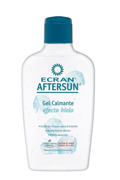 El clásico Aftersun de Ecran de toda la vida se vuelve más refrescante que nunca gracias a su nuevo efecto hielo. Calma y aporta un frescor intenso nada más tocar la piel, y se absorbe rápidamente dejándola hidratada y suave (c.p.v).