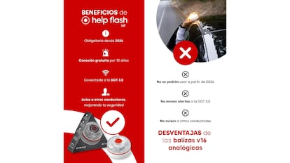 Vista de la luz de emergencia V-16 homologada por la DGT.