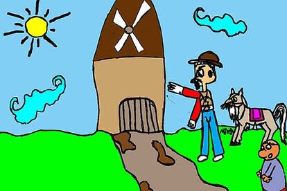 Dibujos de <b><i>El Quijote,</b></i> realizados por alumnos de quinto y sexto de primaria.