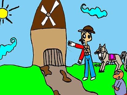 Dibujos de <b><i>El Quijote,</b></i> realizados por alumnos de quinto y sexto de primaria.