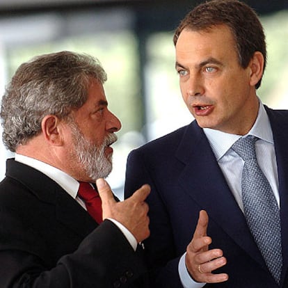 Lula da Silva y Rodríguez Zapatero, en el palacio de Planalto de Brasilia.