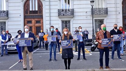 Protesta del 18N de 2020 contra la infrafinanciación ante la sede de la Delegación del Gobierno en Valencia. 
18/11/2020