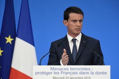 Manuel Valls en una rueda de prensa el 23 de diciembre en el palacio del Elíseo en París.